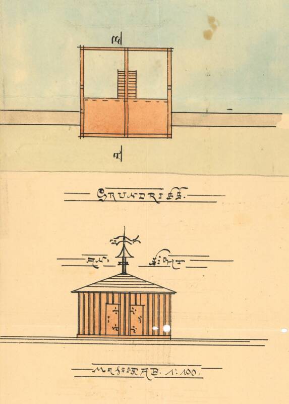 Badekabine. Grundriss