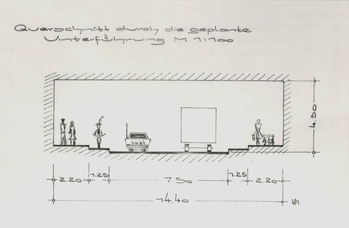 Skizze ´Bahnunterführung